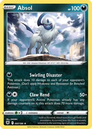 Absol 097/189  - Reverse Holofoil SWSH10 Astral Radiance - Holo Rare
