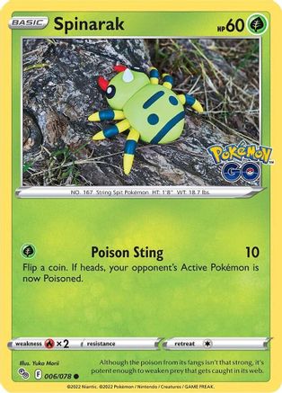 Spinarak 006/078  Pokemon GO - Common