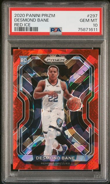 2020 PANINI PRIZM #297 DESMOND BANE RED ICE PSA 10