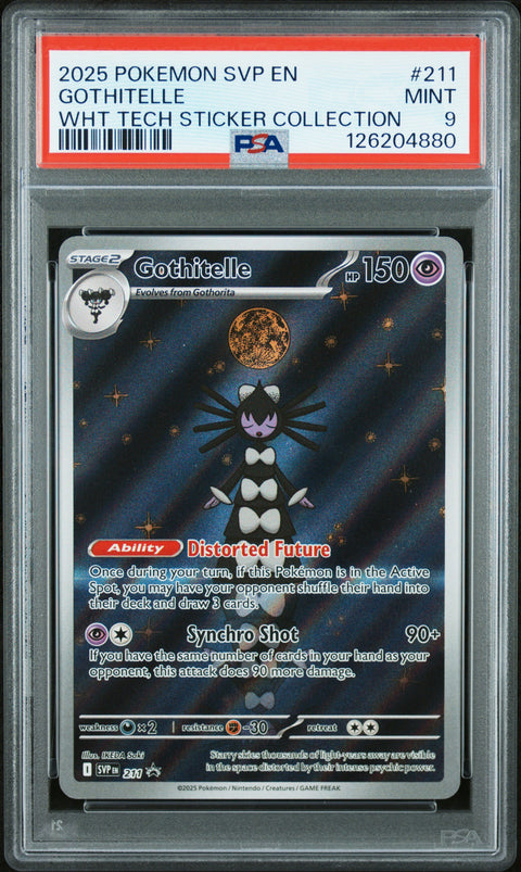 2025 POKEMON SVP EN-SV BLACK STAR PROMO #211 GOTHITELLE WHT TECH STICKER COLLECTION PSA 9