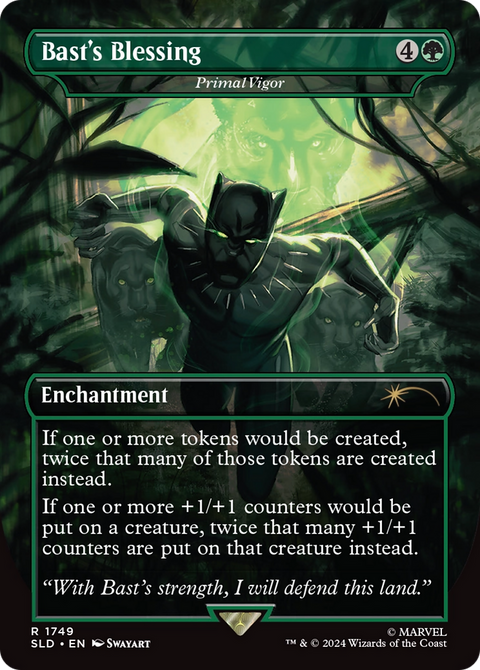 Primal Vigor (SLD-1749) - Secret Lair Drop / Bast's Blessing (Borderless) Foil