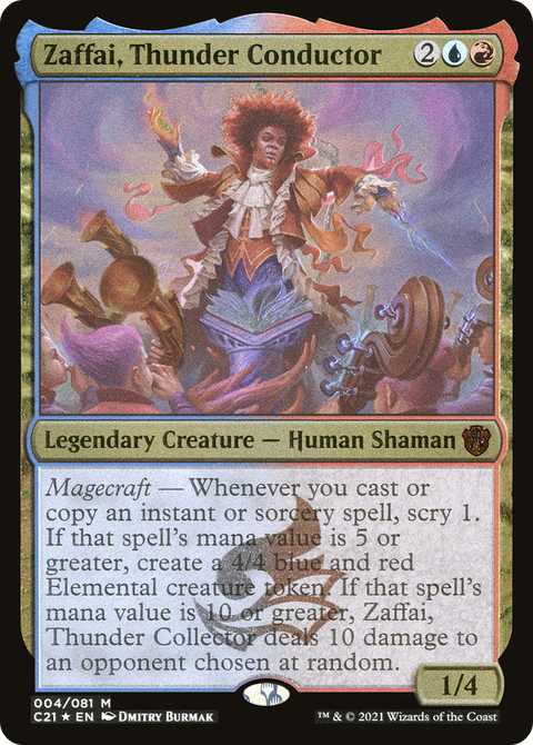 Zaffai, Thunder Conductor (Display Commander) - Thick Stock (C21-004) - Commander 2021 Display Commanders Foil