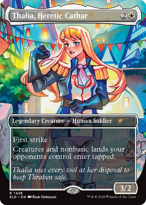Thalia, Heretic Cathar (SLD-1428) - Secret Lair Drop (Borderless) Foil