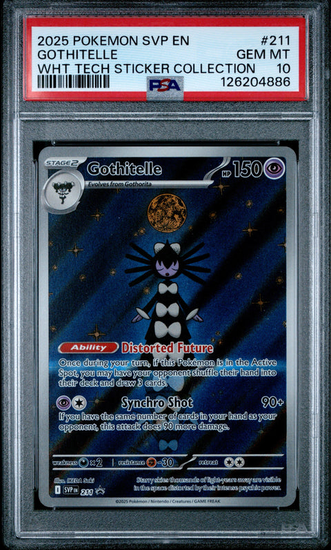 2025 POKEMON SVP EN-SV BLACK STAR PROMO #211 GOTHITELLE WHT TECH STICKER COLLECTION PSA 10
