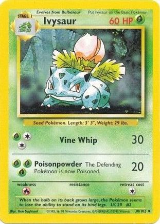 Ivysaur 030/102  Base Set - Uncommon