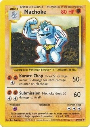 Machoke 034/102  Base Set - Uncommon