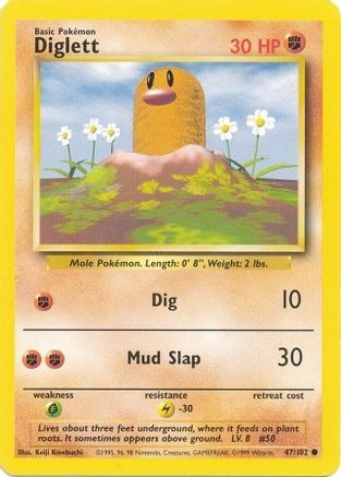 Diglett 047/102  Base Set - Common