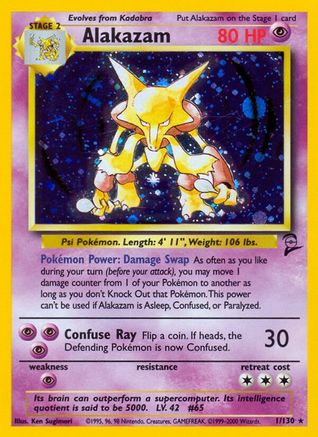 Alakazam 001/130  - Holofoil Base Set 2 - Holo Rare