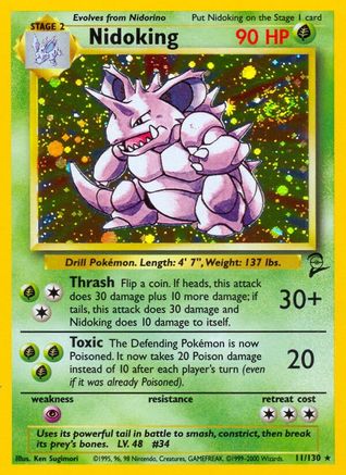 Nidoking 011/130  - Holofoil Base Set 2 - Holo Rare