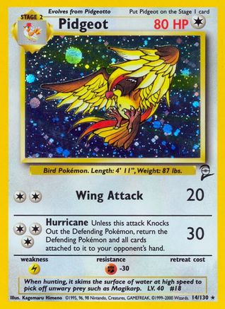 Pidgeot 014/130  - Holofoil Base Set 2 - Holo Rare