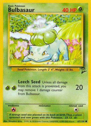 Bulbasaur 067/130  Base Set 2 - Common