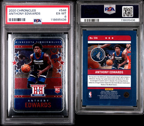 2020 PANINI CHRONICLES #546 ANTHONY EDWARDS PSA 6