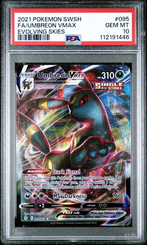PSA 10  #095 UMBREON VMAX /FULL ART EVOLVING SKIES