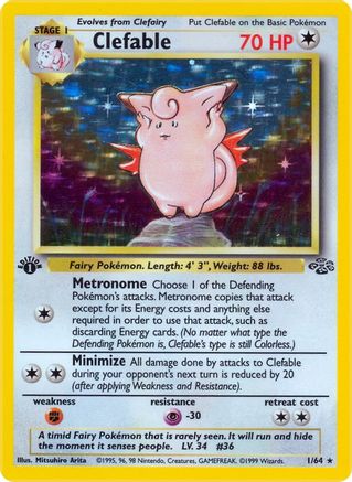 Clefable (1) 001/64  - 1st Edition Holofoil Jungle - Holo Rare