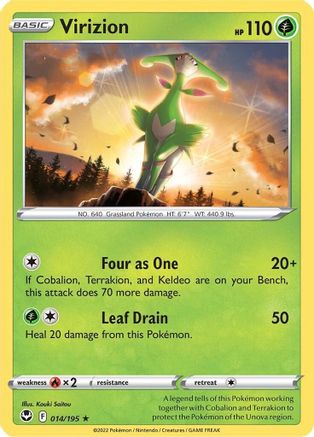 Virizion 014/195  SWSH12 Silver Tempest - Rare