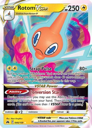 Rotom VSTAR 046/159  - Holofoil Crown Zenith - Ultra Rare