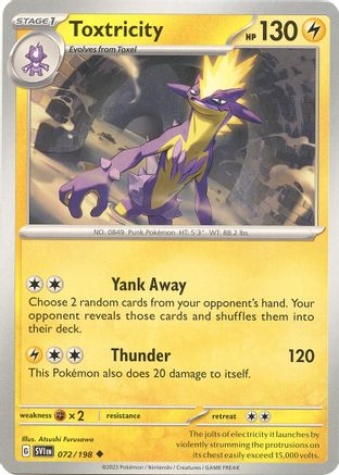 Toxtricity 072/198  - Reverse Holofoil SV01 Scarlet & Violet Base Set - Uncommon