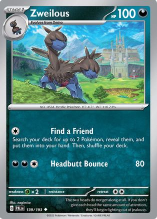 Zweilous 139/193  SV02 Paldea Evolved - Uncommon