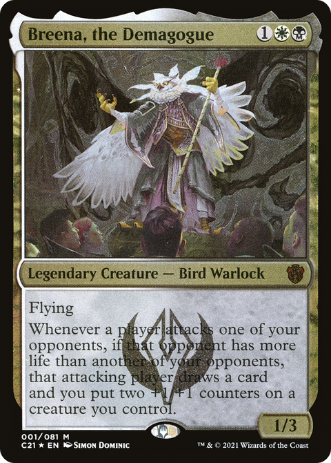 Breena, the Demagogue (Display Commander) - Thick Stock (C21-001) - Commander 2021 Display Commanders Foil