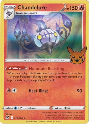 Chandelure 026/196  - Holofoil Trick or Trade BOOster Bundle 2023 - Holo Rare