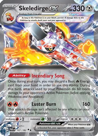 Skeledirge ex 137/182  - Holofoil SV04 Paradox Rift - Double Rare