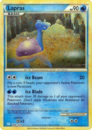 Lapras 008/034  - Holofoil Trading Card Game Classic - Classic Collection