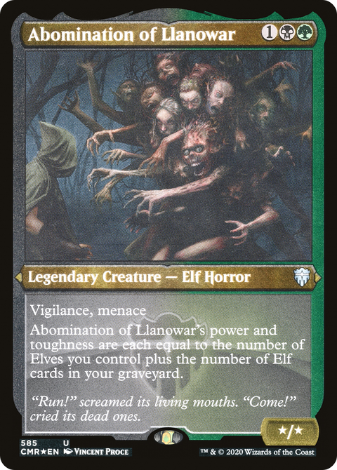Abomination of Llanowar (Foil Etched) (CMR-585) - Commander Legends Foil