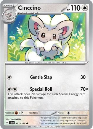 Cinccino 137/162  - Reverse Holofoil SV05 Temporal Forces - Uncommon