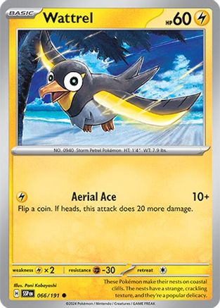 Wattrel 066/191  - Reverse Holofoil SV08 Surging Sparks - Common