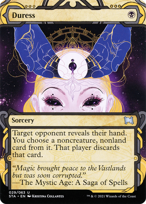 Duress (STA-029) - Strixhaven Mystical Archive: (Showcase) (Borderless) Etched Foil