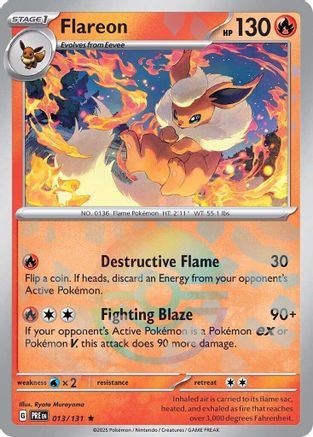 Flareon (Poke Ball Pattern) 013/131  - Holofoil SV Prismatic Evolutions - Rare