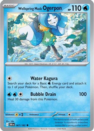 Wellspring Mask Ogerpon 067/182  - Reverse Holofoil SV10 Destined Rivals - Uncommon