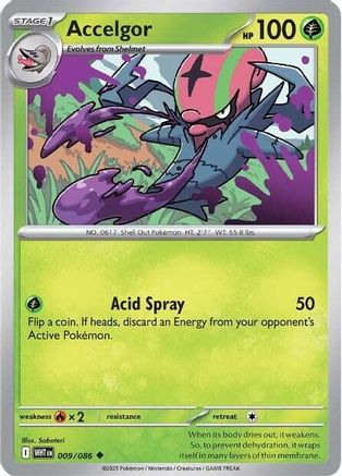 Accelgor 009/086  - Reverse Holofoil SV White Flare - Uncommon
