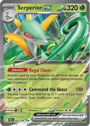 Serperior ex 003/086  - Holofoil SV Black Bolt - Double Rare