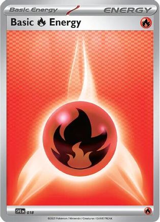 Basic Fire Energy 018  - Reverse Holofoil SVE Scarlet & Violet Energies - Common