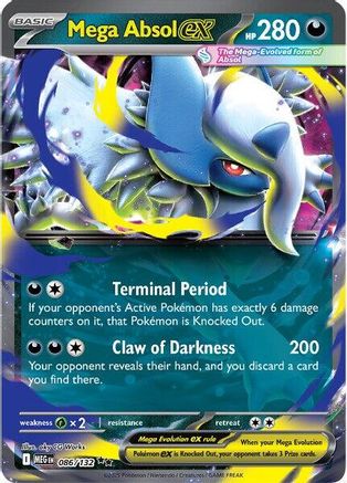 Mega Absol ex 086/132  - Holofoil ME01 Mega Evolution - Double Rare