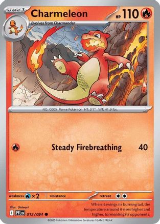 Charmeleon 012  - Reverse Holofoil ME02 Phantasmal Flames - Common