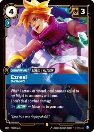 Ezreal - Dashing (Alternate Art) (082a/221) - Spiritforged Foil