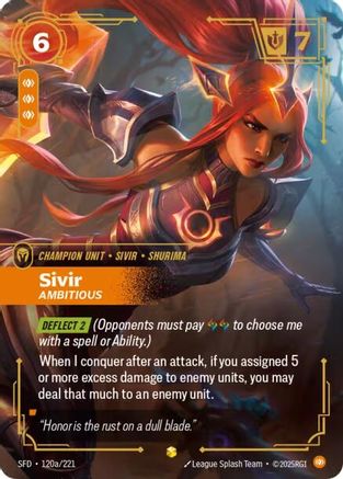 Sivir - Ambitious (Alternate Art) (120a/221) - Spiritforged Foil