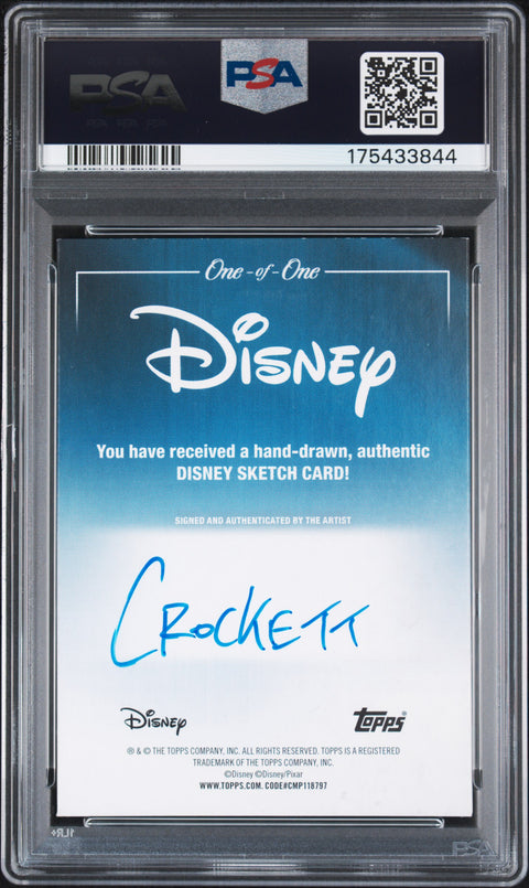 2026 TOPPS DISNEY SKETCH CARDS STEVE CROCKETT SLV SKT-MAD HATTER PSA 8