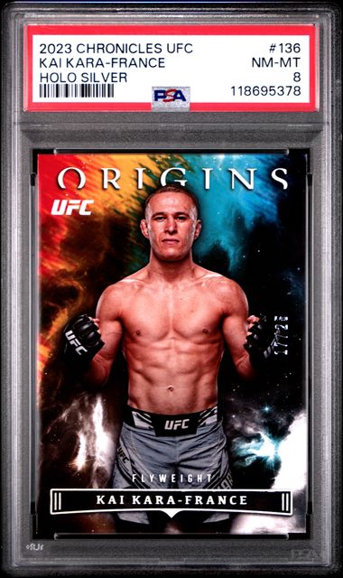 2023 PANINI CHRONICLES UFC #136 KAI KARA-FRANCE HOLO SILVER PSA 8