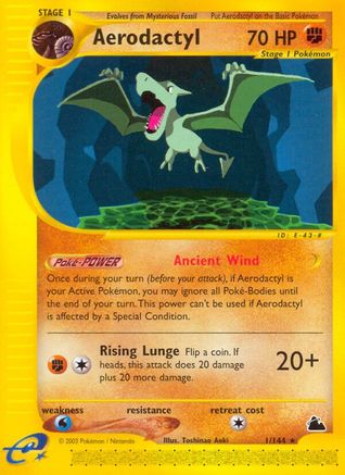 Aerodactyl 001  - Reverse Holofoil Skyridge - Rare