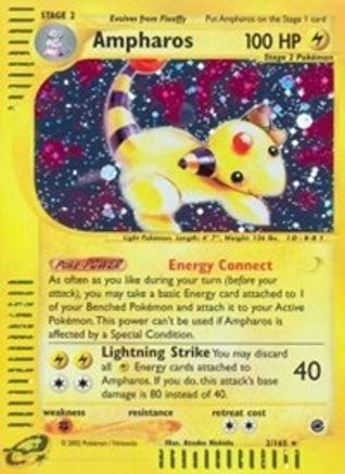 Ampharos (2) 002  - Reverse Holofoil Expedition - Holo Rare