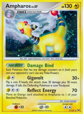 Ampharos 001  - Holofoil Platinum - Holo Rare