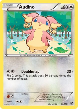 Audino 087/114  - Reverse Holofoil Black and White - Uncommon