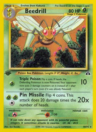 Beedrill 018/75  - Unlimited Neo Discovery - Rare