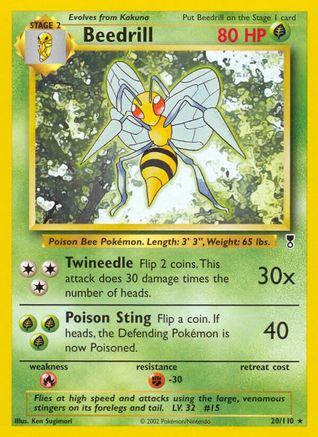 Beedrill 020  - Reverse Holofoil Legendary Collection - Rare