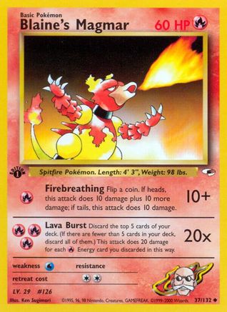 Blaine's Magmar 037/132  - Unlimited Gym Heroes - Uncommon