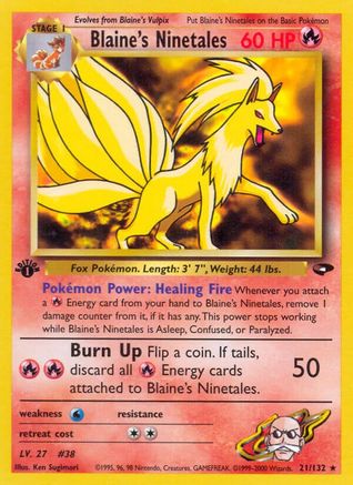 Blaine's Ninetales 021/132  - Unlimited Gym Challenge - Rare