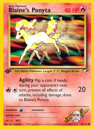 Blaine's Ponyta 063/132  - 1st Edition Gym Heroes - Common